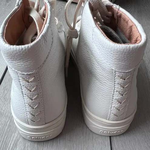 Soludos  Ibiza High Top Sneaker white leather new in box 8.5