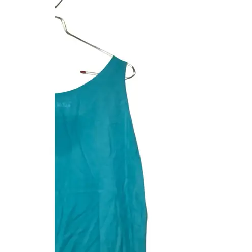 Jams World Women's Tank Top Sleeveless Relaxed Hawaiian Solid Teal Blue Medium