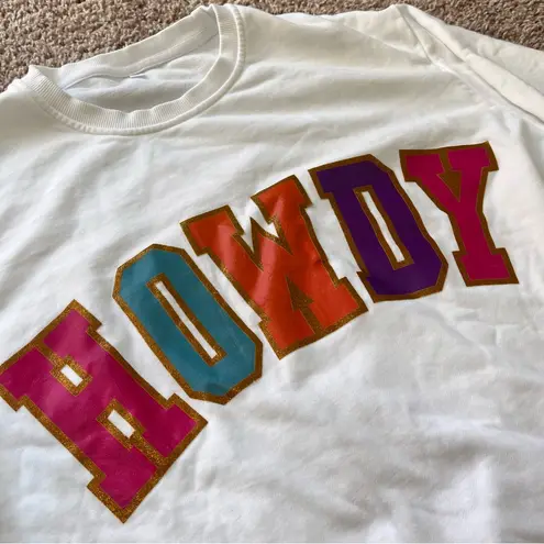 Howdy Graphic Crewneck Sweatshirt White Size M