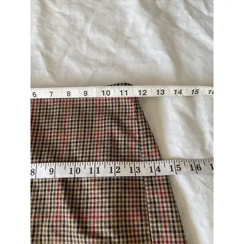 John Galt Skirt Sz XS Plaid Mini Preppy High Rise Dark Academia Brown Slit Cara