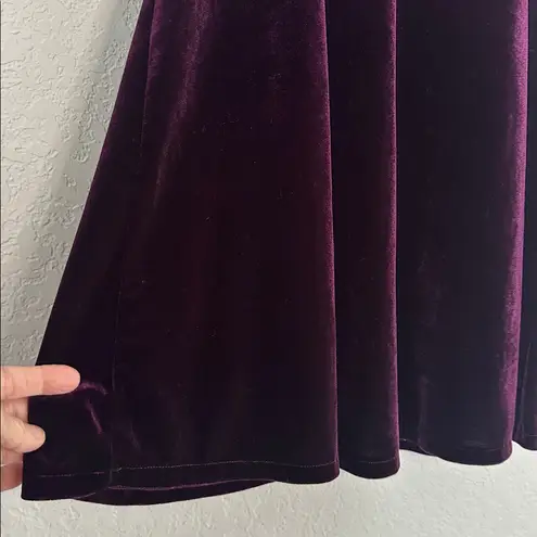Lulu's Velvet Mini Dress Plum Purple Swing Cocktail Party 70s Halter Holiday Size M