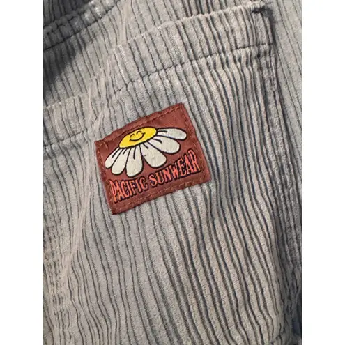 PacSun Baggy Carpenter Corduroy Pants Light Blue Size 26 Daisy Patch
