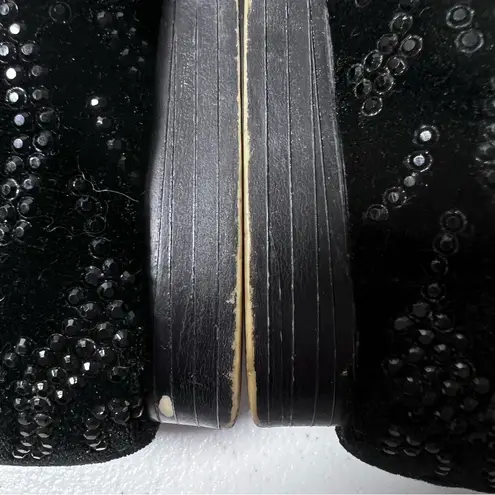 ZARA  Black Velvet Rhinestone Embellished Loafer Flats