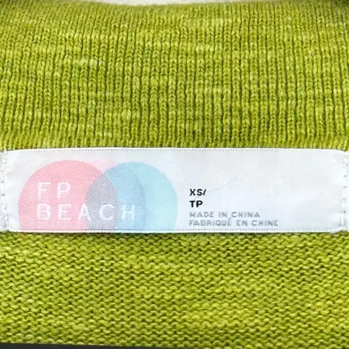 Free People  Beach Green Button Closure Cardigan XS