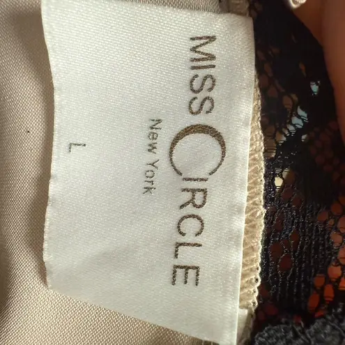 Miss circle Yareli Beige Lace Trim Satin Strappy Top Pink Size L