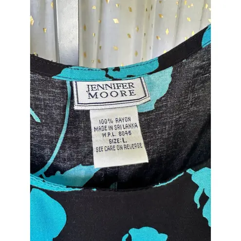 Jennifer Moore Hawaiian Aloha Tropical Lagenlook Sheath Overall Style Dress L