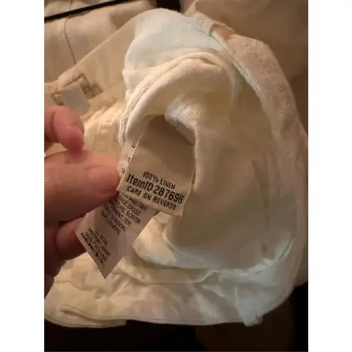 90s L.L. Bean womens 12 Gauzy Linen Baggy Palazzo Pants White Lagenlook, L.L. Be Tan