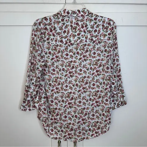 L'Agence  Ryan Rose Floral Button Front Top Small