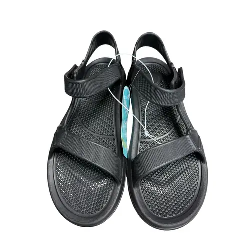 NEW Totes Sport Sandals Women 11 Black Riley Adjustable Waterproof Comfort