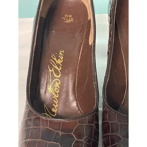 Vintage 7.5A Brown Alligator Crocodile Women's Shoes S