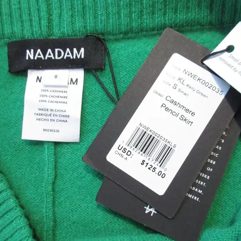 NWT Naadam Cashmere Pencil in Kelly Green Knit Sweater Skirt S