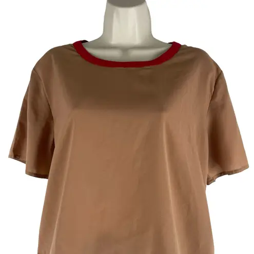 W118 By Walter Baker Walter Baker Leilani Short Sleeve Boxy Top Camel Red Size S - Image 4