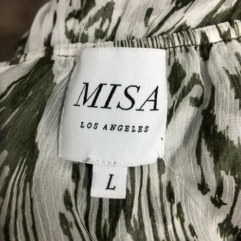 MISA Los Angeles Andromeda Dress Spring Ikat Print Large NWT