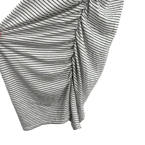 LAMade Black Stripe Sleeveless Ruched Knit‎ Dress Small New White Size XS