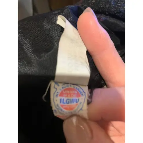 New York Girl Wool Plaid Coat Sz 8 Leather Trim Vintage Black