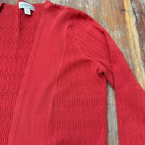 Austin Reed Vintage Red Classic Cardigan Sweater Medium Silk Blend Scandi Girl
