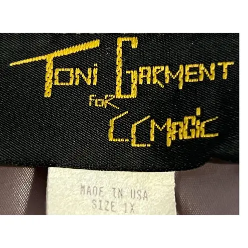 Toni Garment for CC Magic Vintage Women's Black Blue Rust Tan Blazar Size 1X