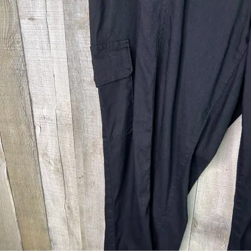 INC International Concepts Size 10 Ankle High Rise Black Cargo Pants W/T…