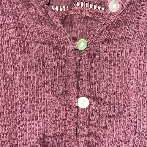 Faherty button down long sleeve blouse in burgundy. Size large. Made in India.