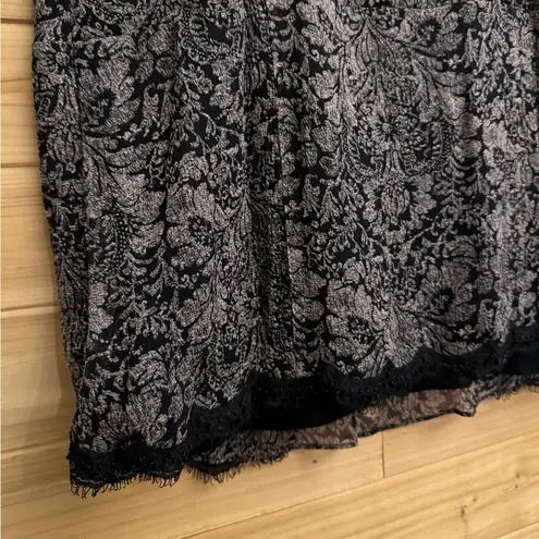 Lane Bryant XL Dark Coquette Filigree Lace Silk Dainty Spaghetti Strap Tank Top Black