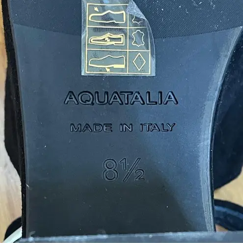 Aquatalia Women's Emmie Platform Heels Sandals suede black Sz 8.5