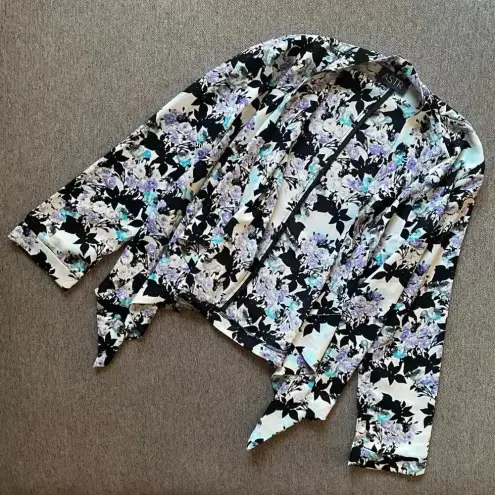 ASTR  Floral Open Front Lightweight Cardigan Small