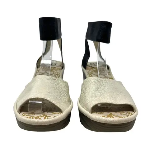 Fly London FLY London Yula Wedge Pump Sandals Off White / Black Size 36 US 5.5 - 6