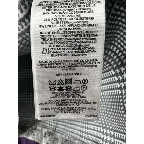 Brooks Brothers Black White Houndstooth Floral Print Knee Length Shift Dress 6