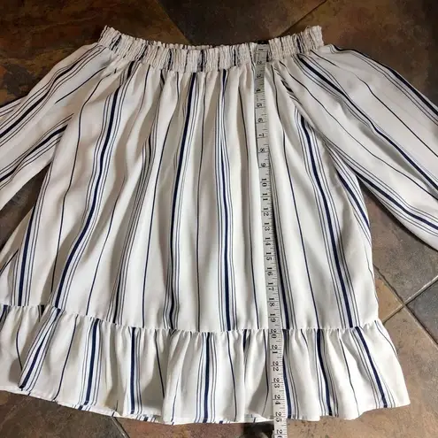 PPLA Women’s Blouse Long Sleeve Smocked Top Tie Wrist Elastic Off Shoulder Neck