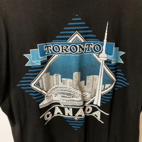 90s Vintage Cityscape Toronto Canada T Shirt Place Buildings Single Stitch Size M
