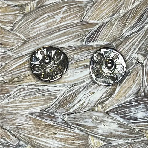 Monet Silver Tone Sand Dollar Stud Earrings