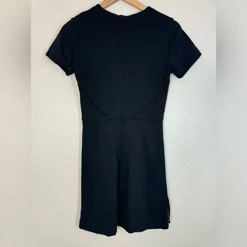 Sandro Paris Ralene Wool Black Fringe Mini Dress size 1 US Small