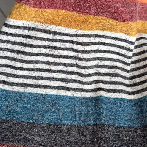 Wanna B Size M Boho Striped Mini Dress Tunic Top Tan Blue Ivory Gray Wine