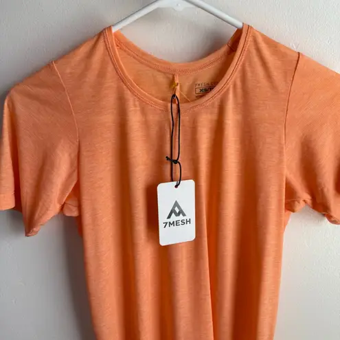 NWT 7MESH Industries Fuzzy Peach Elevate Short Sleeve Shirt Orange Size XS
