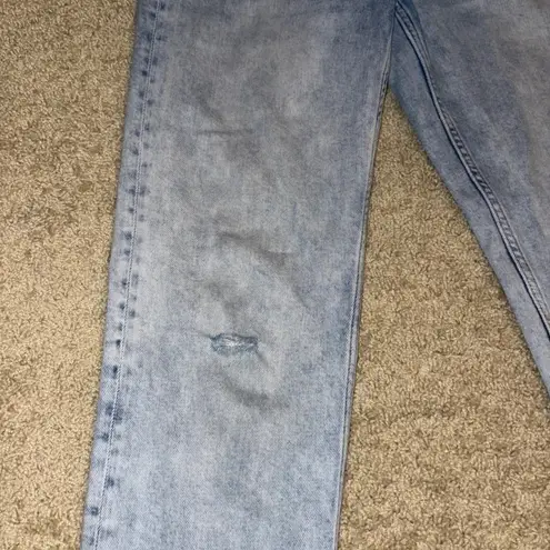 ALLSAINTS Imogen High-Rise slim straight Jeans Light Wash Distressed Size 27