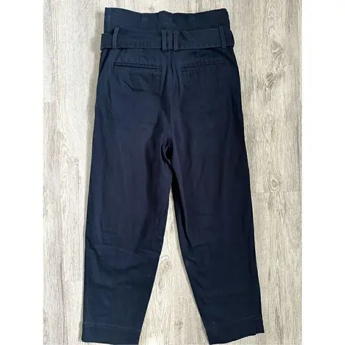 COS 2 High Waist Paper Bag Trouser Pants - Navy Blue