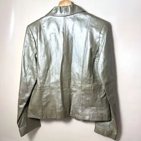 Worthington Blazer Leather Sage Pearl Casual Y2K Career Office M Green Size M