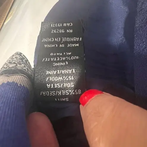 Tibi - Navy, Blue, & Cream Print Silk Blend Dress Sz 0