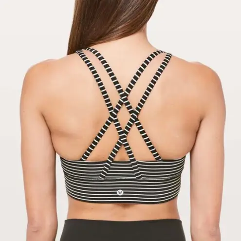 Lululemon Energy Bra Long Line in Mod Stripe Black & White Size 4