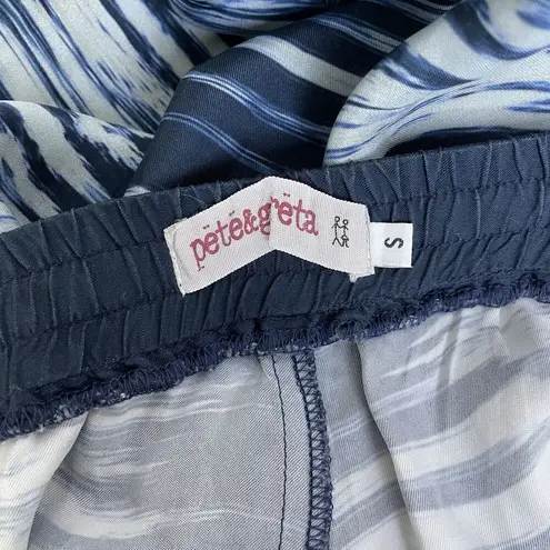 Johnny Was Pete Greta Pants Small Blue Elastic Waist Drawstring Lounge Cupro