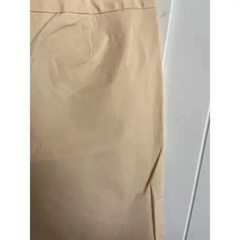 J. Jill Womens Pants Sz 8 Crop Capri Stretch Light Yellow Tan Cream Beige
