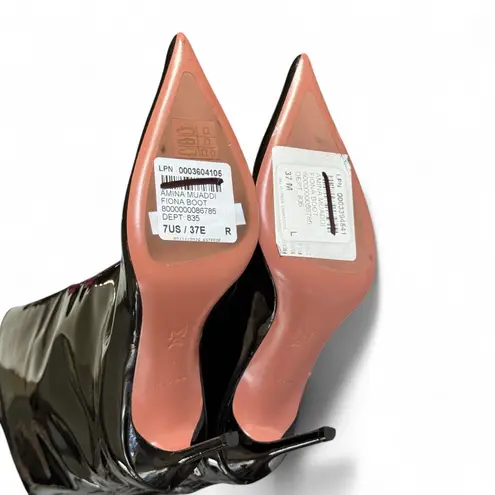 Amina Muaddi NEW Fiona 95mm Patent Leather Boots