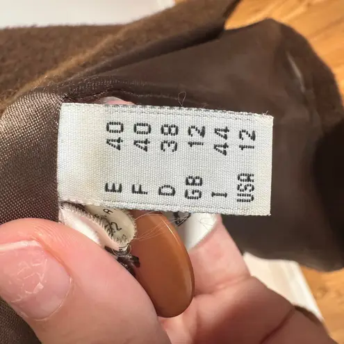 Roberto Verino Peacoat Women 12 Chocolate Brown Alpaca Wool Minimal Quite Luxury