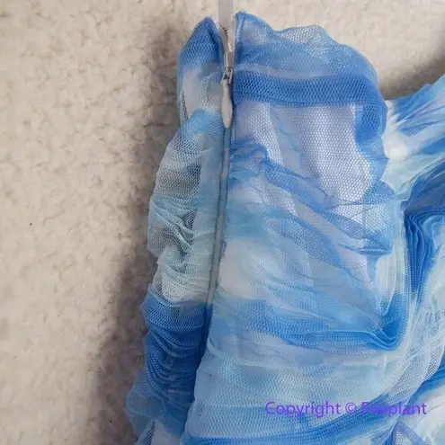 Hutch Anthropologie One-Shoulder Bubble Dress in BLUE CLOUD, size 16