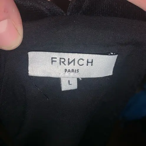 FRNCH Paris black velvet L normcore bib overalls