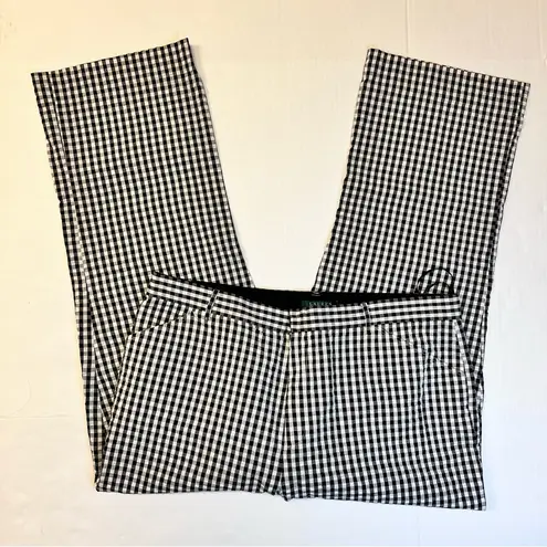 Ralph Lauren Lauren  Black White Check Trousers Womens 18W Cotton Pants Gingham