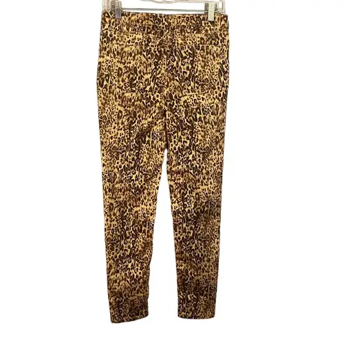 Earl Jean Earl Jeans Tan Leopard Animal Print Skinny Ankle Classic Jeans Women Sz 6