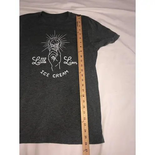 Little Lion Ice Cream Tee Womens Size Medium Gray Fitted Short Sleeve Graphic