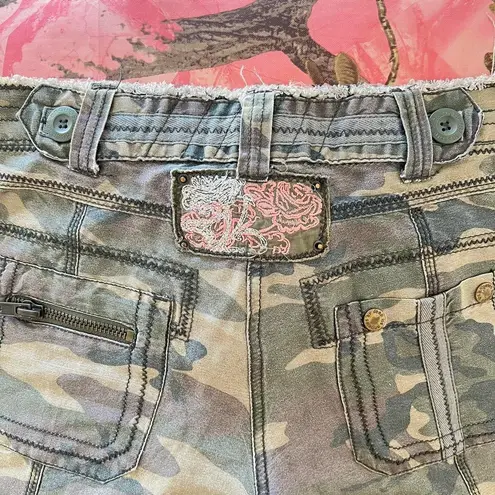 deep la y2k true vintage camouflage embroidered studded cargo jean pants