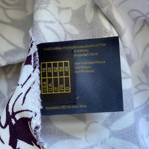 Brooks Brothers 346 Women's Size 16 Sleeveless Floral Sheath Dress Purple White